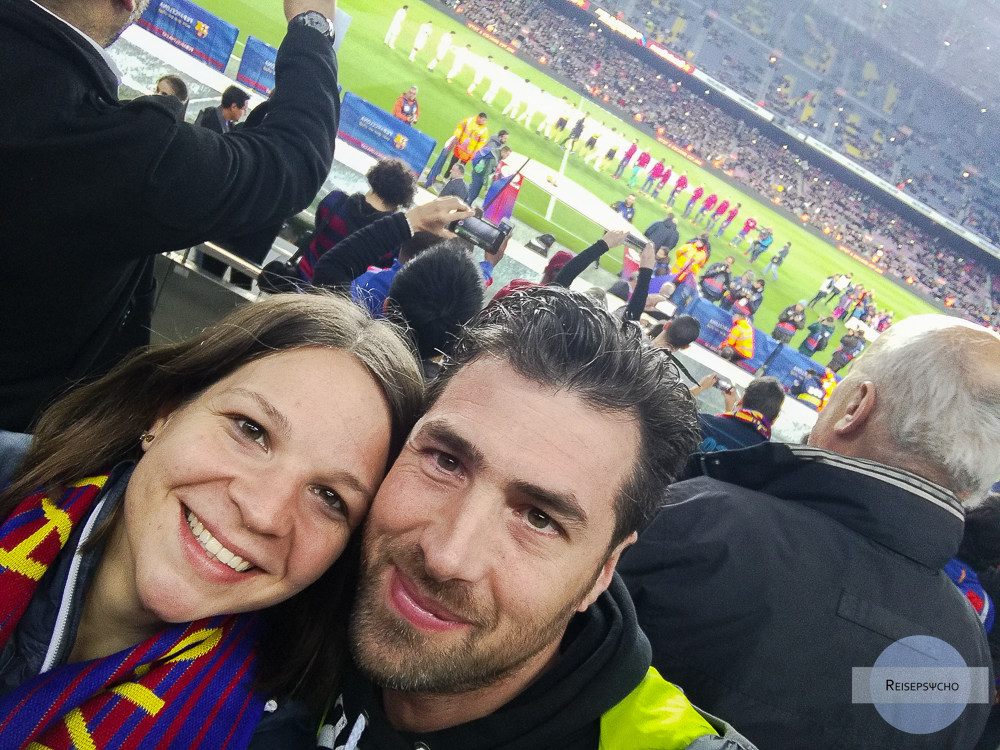 Beim Match vom FC Barcelona im Camp Nou