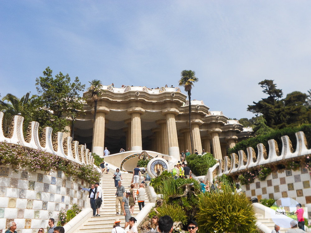 Das belebte Zentrum im Park Güell