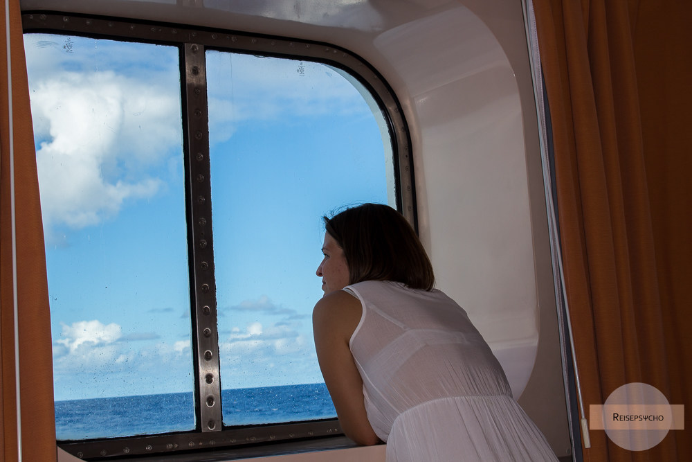 Außenkabine am Schiff mit Fensterblick