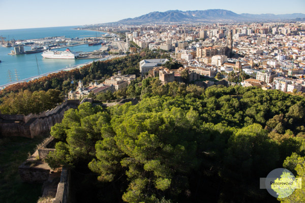 Blick vom Castillo de Gibralfaro in Malaga