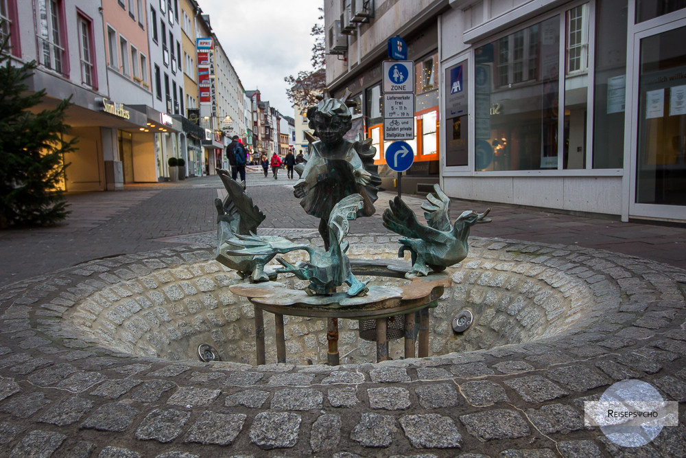 Entenbrunnen in Koblenz ohne Wasser