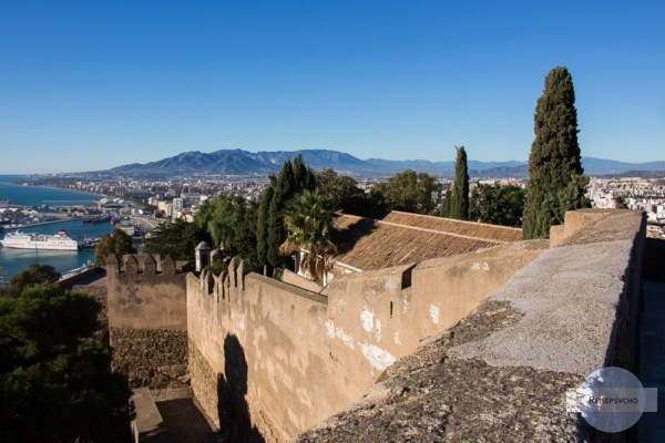 begehbare Mauern um das Castillo Gibralfaro