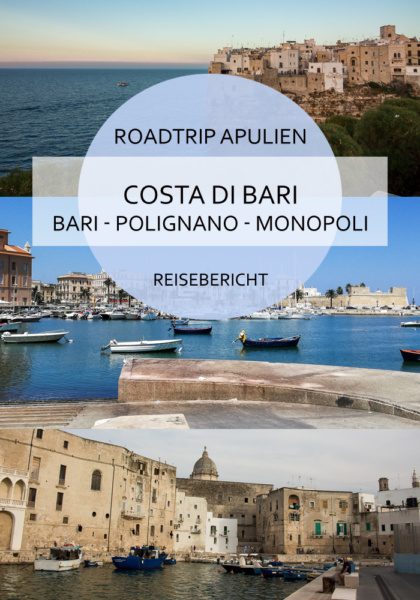 An der Costa di Bari in Apulien gibt es einige zauberhafte Städte, die man sich anschauen sollte #bari #costadibari #apulien #puglia #polignano #monopoli #italien #sommer #roadtrip #meer #adria #strand #urlaub #reisen #reiseblog #bericht