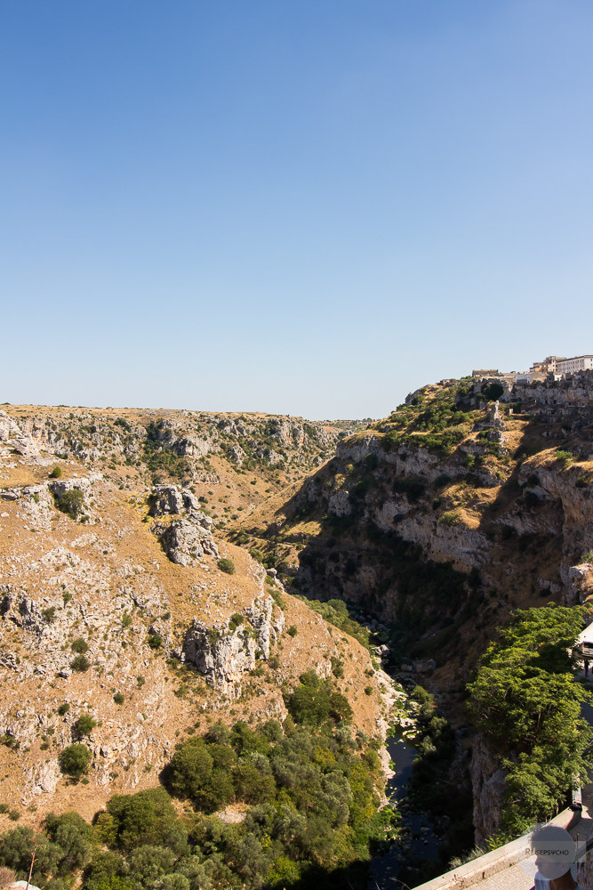 Schlucht hinter Matera, in der Murgia