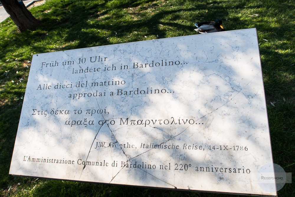 Schild von Goethe in Bardolino