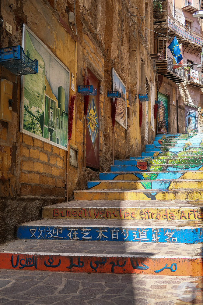 Via Neve in Agrigent mit Streetart