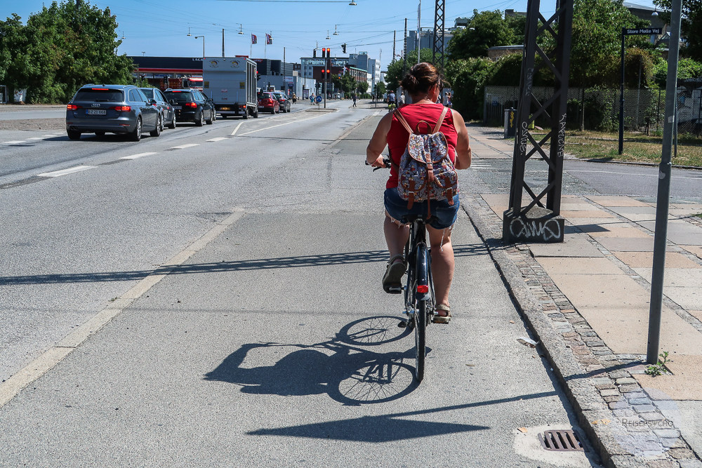 Radfahren auf Radwegen in Kopenhagen