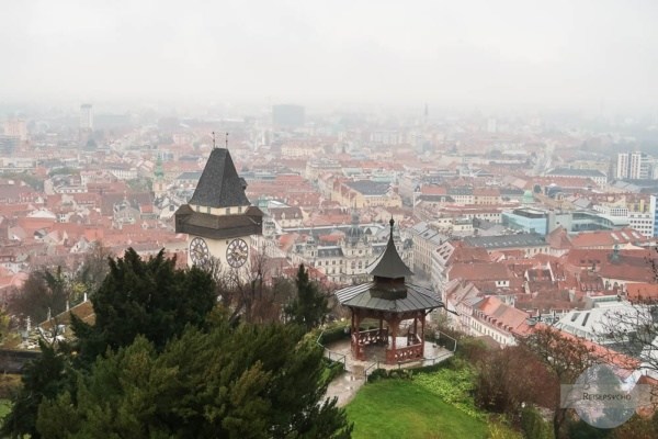 Schlossberg Graz Ausblick auf die Stadt