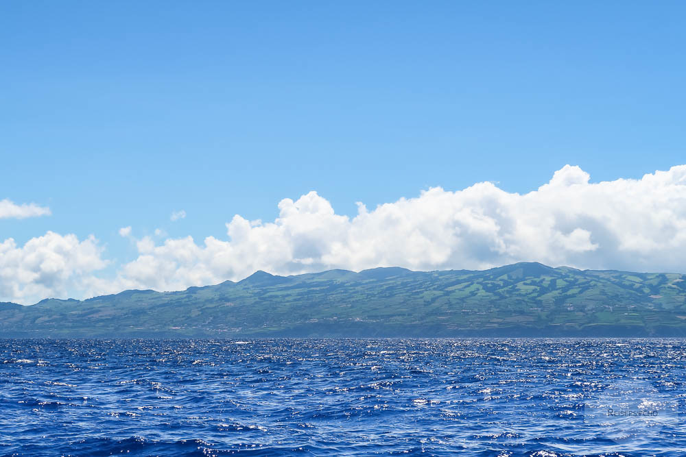 Sao Miguel Azoren vom Wasser aus beim Whale Watching