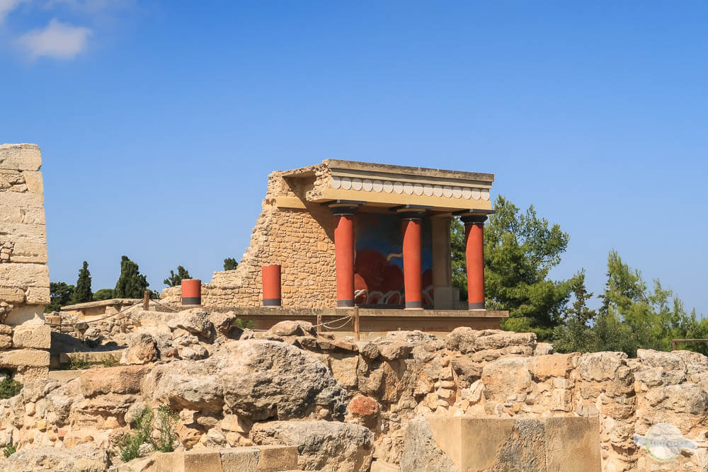 Fresko mit roten Säulen Knossos Kreta