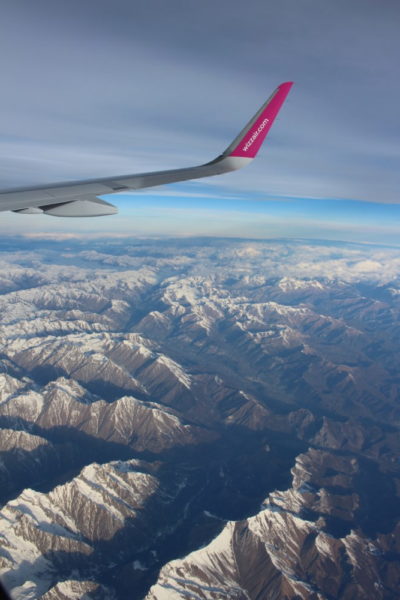Mit dem Flugzeug über den Alpen