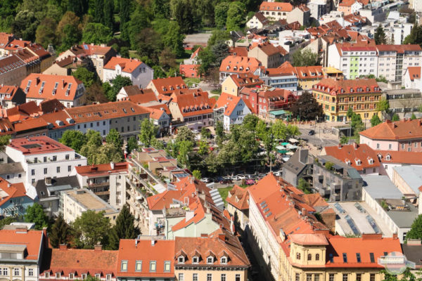 Blick vom Schlossberg auf Lendplatz