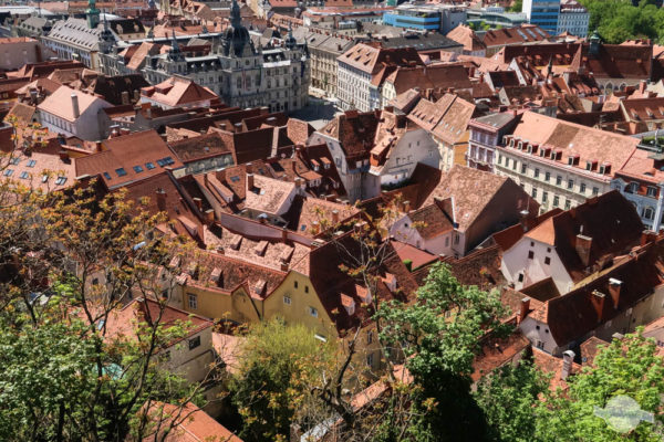 Ausblick auf den Grazer Hauptplatz mit dem Rathaus
