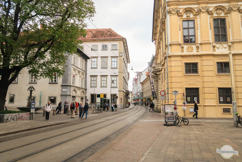 Straßenbahnschienen in der Sackstraße
