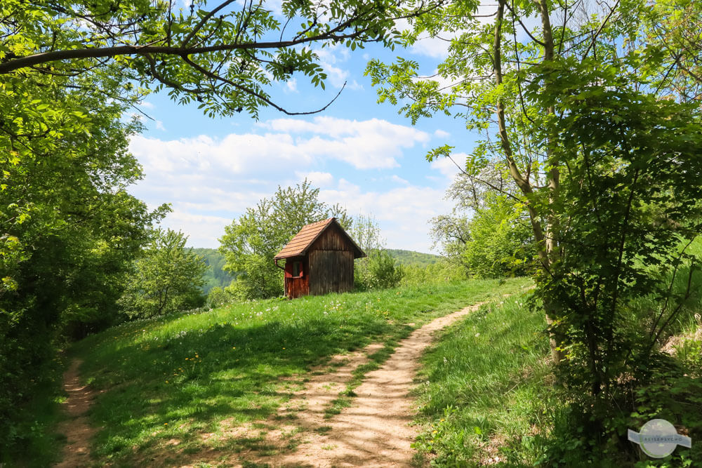 Hütte am Waldrand in Wiese