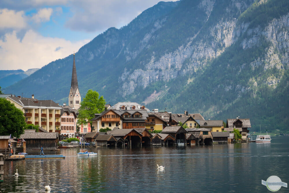 Hallstatt und See Dorfpanorama