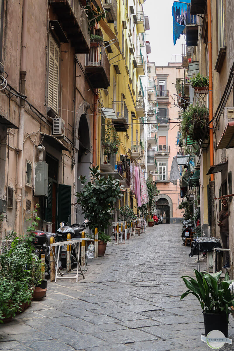 Enge Gasse mit vielen Pflanzen