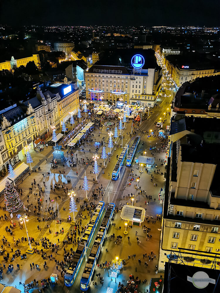 Der Hauptplatz von Zagreb von oben gesehen