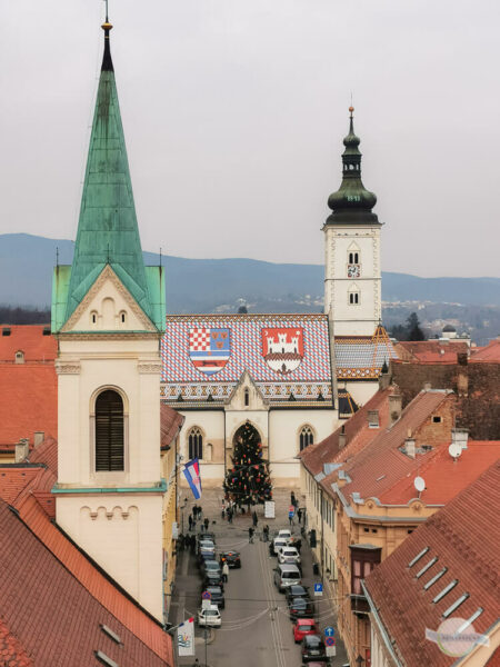 Blick auf die Markuskirche in Zagreb