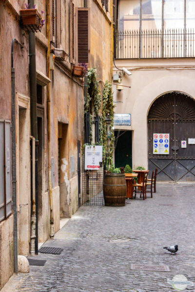 Pantharei in Rom - ein kleines Restaurant in einer kleinen Gasse