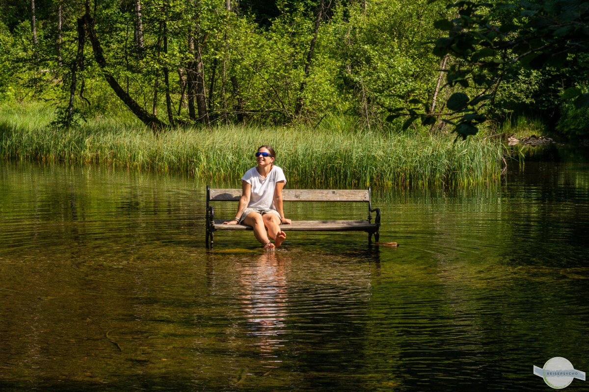 Bank im Fluss