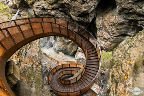 Treppe der Liechtensteinklamm - wie eine Schnecke