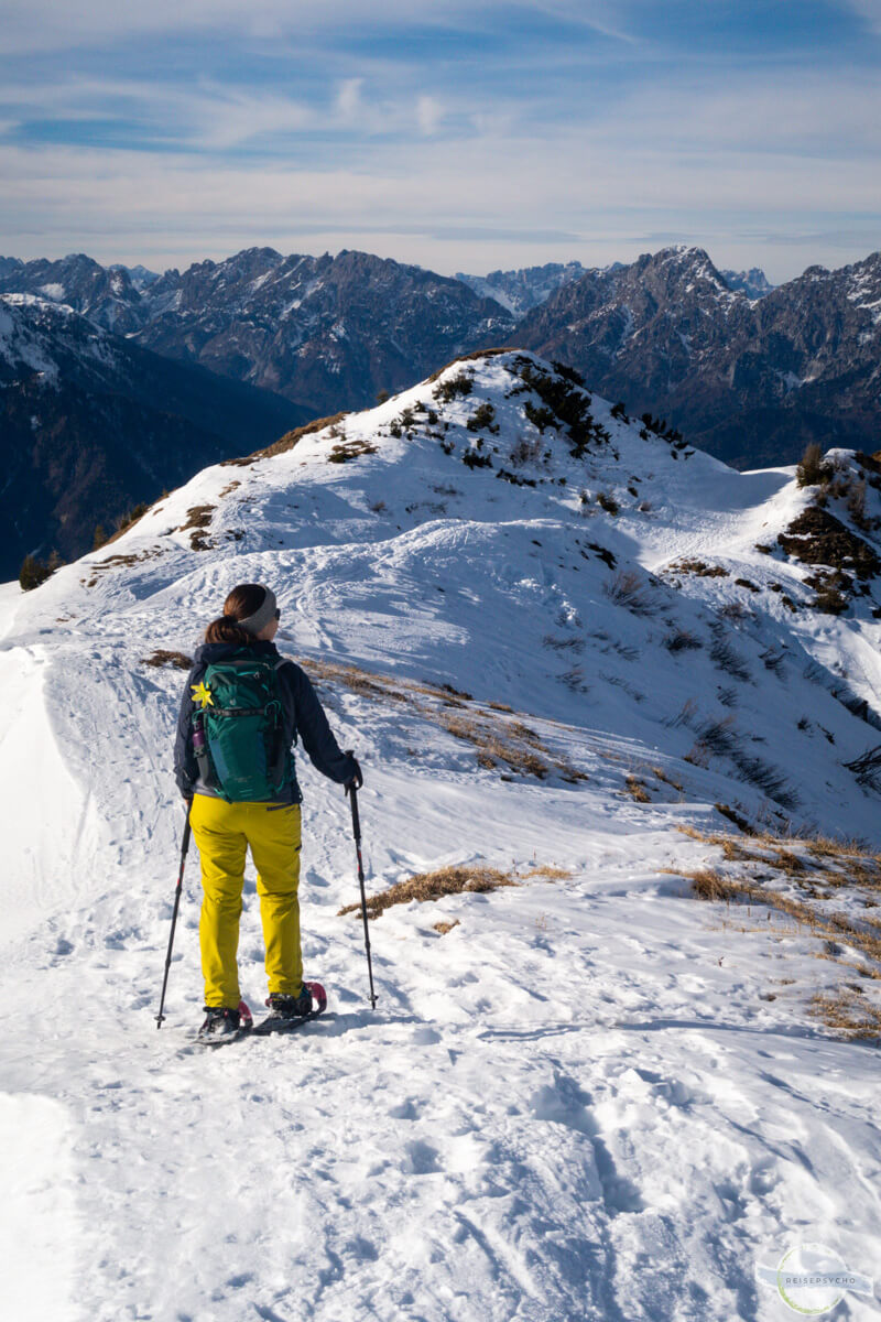 Schneeschuhwandern im Friaul am Monte Zoncolan und Monte Tamai
