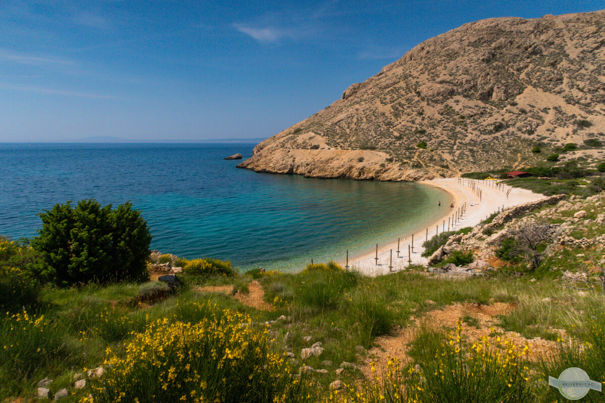 Oprna Strand in Stara Baška von oben