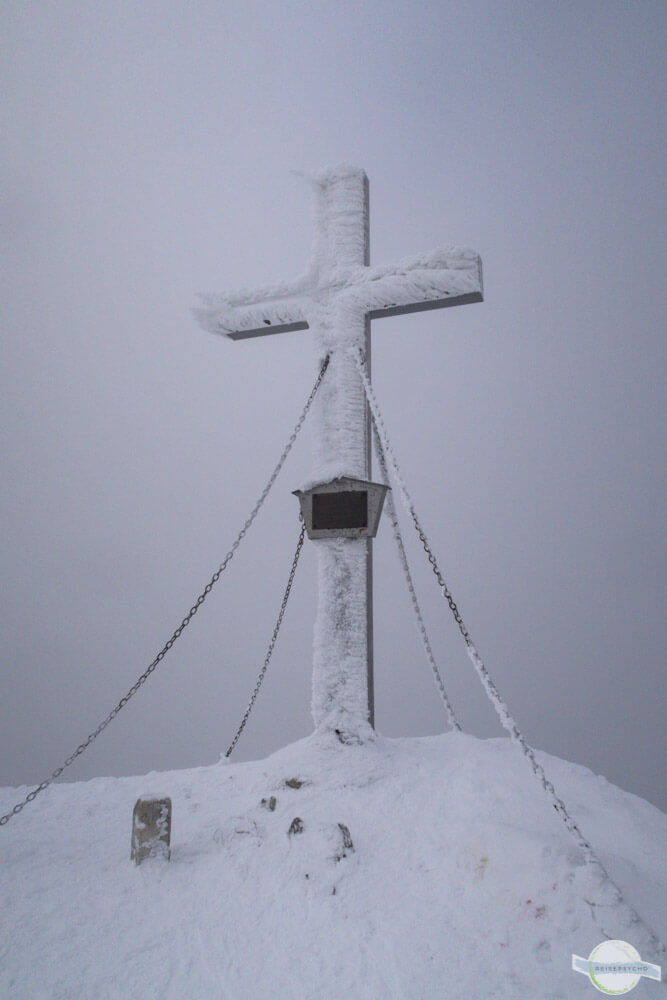 Gipfel Plankogel im Nebel