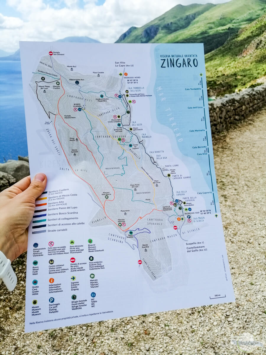 Wanderkarte Lo Zingaro