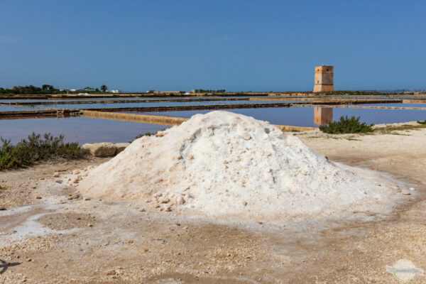 Salz in den Salinen von Trapani