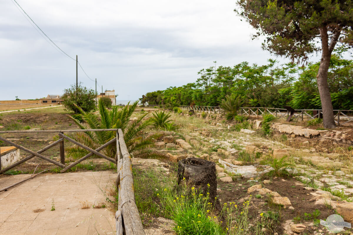 Alte römische Straße im archäologischen Museum Marsala