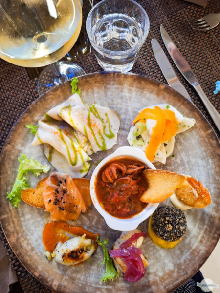 Fischvorspeise in Kalabrien