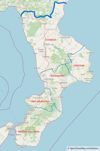 Kalabrien Karte Provinzen