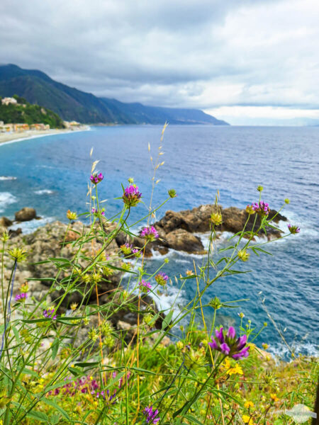 Ausblick auf die Costa Viola vom Turm in Bagnara Calabra aus